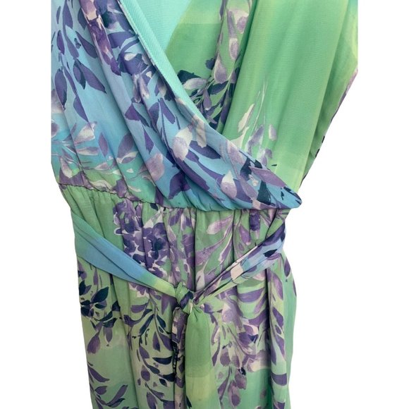 Christopher & Banks Dress Size Medium Lined Floral New Sleeveless New Blue Green - Picture 8 of 10